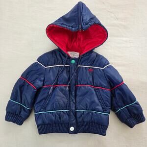 Vintage Lacoste Striped Hooded Coat 12-18 months